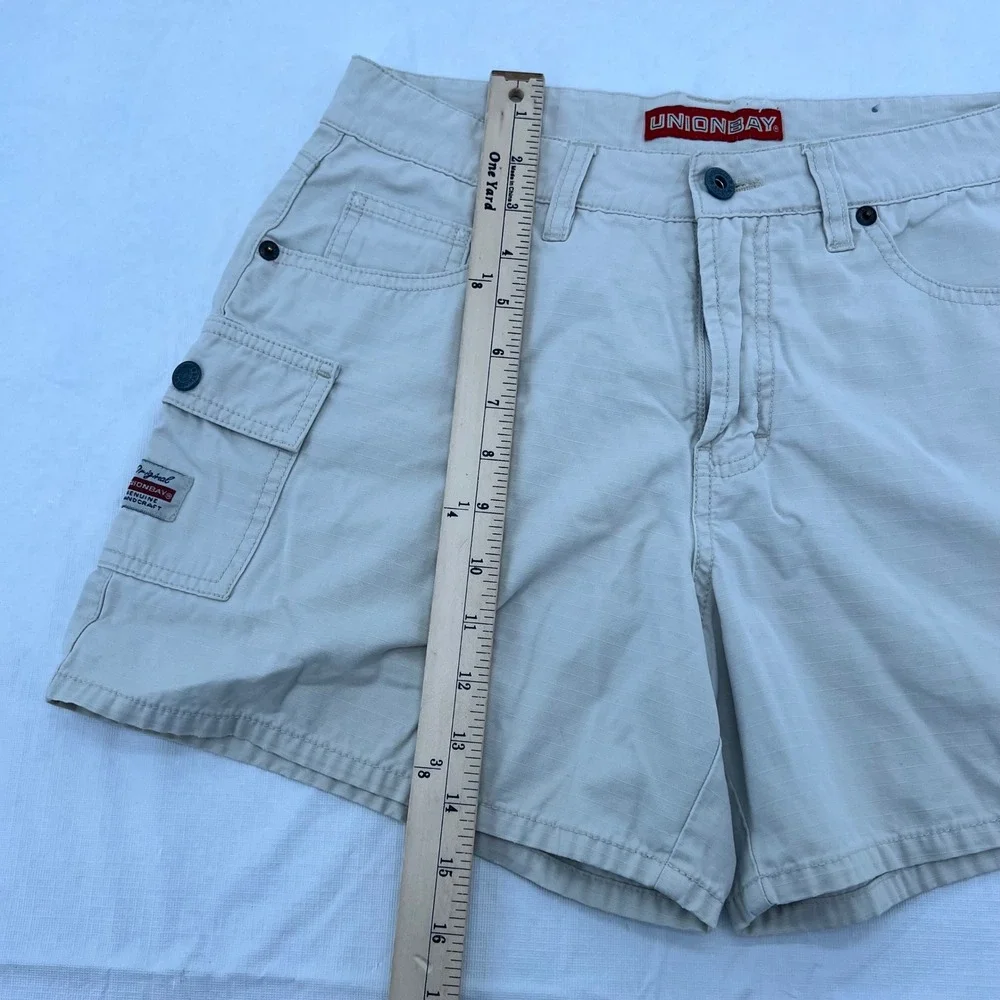 Unionbay Womens Beige Cotton Ripstop‎ Cargo Shorts Khaki Utility Size 7/8